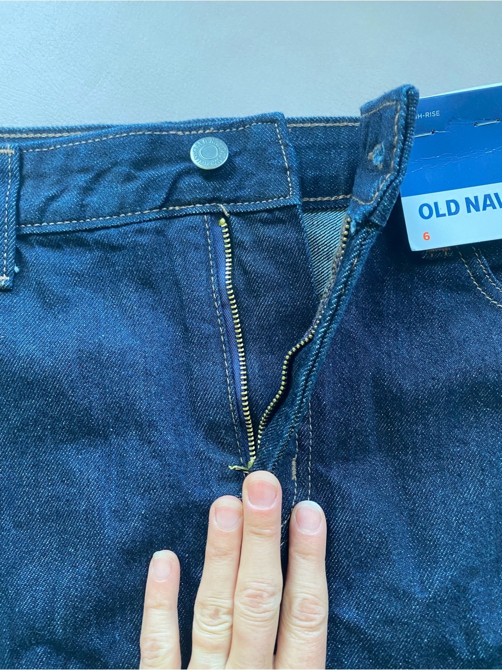 Old Navy Navy Blue Denim High Rise Mini Skirt - Picture 4 of 5